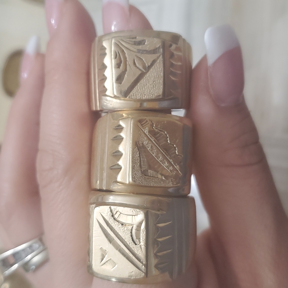 Stamped 18K Gold Heavy Ring(s) | Size 20mm or 10.5